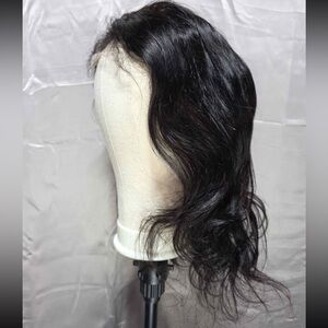 Natural Black 4x4 Lace Closure Wig 16 Inch Body Wave Human Hair Glue-less